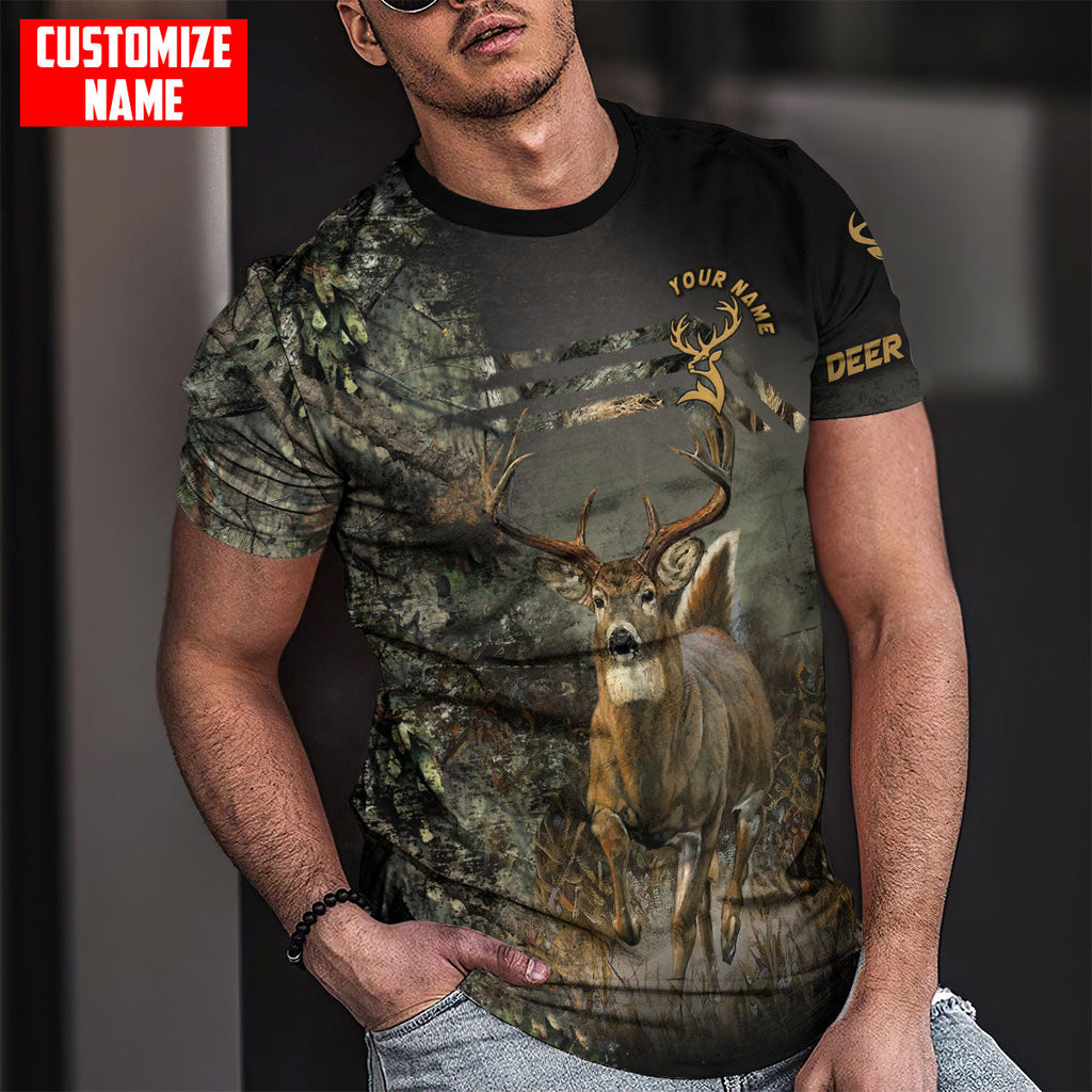 Personalized Name Deer Hunting Camo Unisex Shirts
