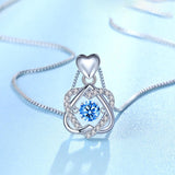 Beating Heart Blue Crystal Necklace