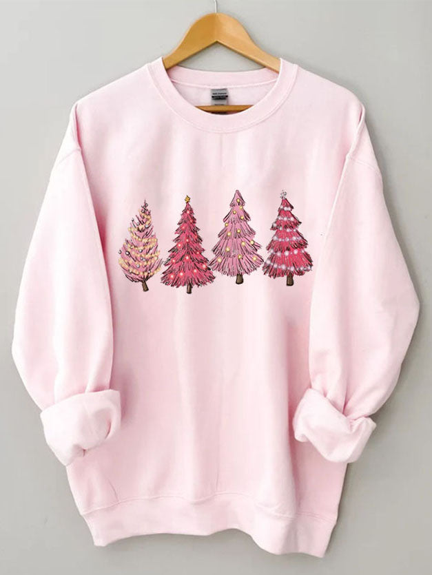 Christmas Tree Pattern Loose Casual Pullover