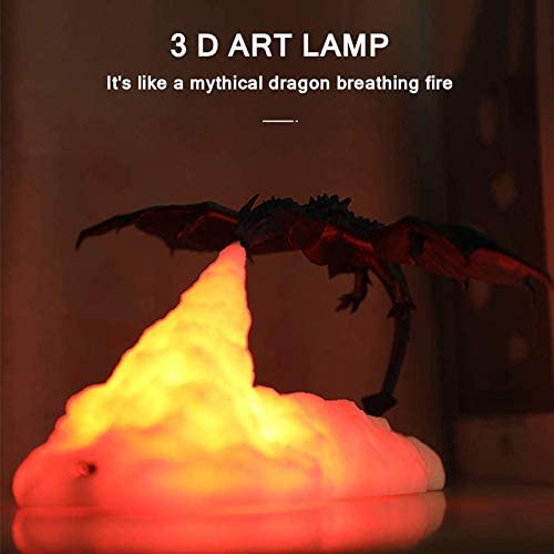 3D Printed LED Fire Dragon Night Light