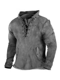 Retro Solid Color Outdoor Henley Tactical Sweatshirt