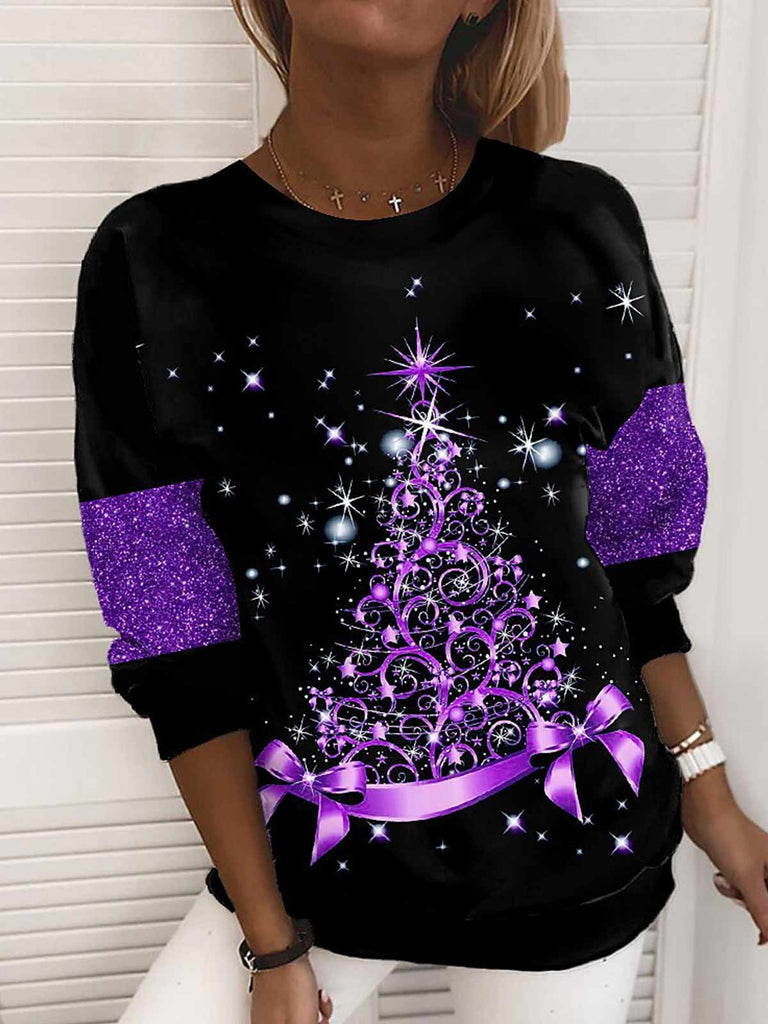 Christmas Tree Print Pullover 🎄✨