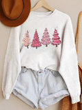 Christmas Tree Pattern Loose Casual Pullover