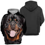 Unisex 3D Graphic Hoodies Animals Dogs Rottweiler Smile