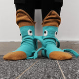 3D Knit Crocodile Socks