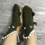 3D Knit Crocodile Socks