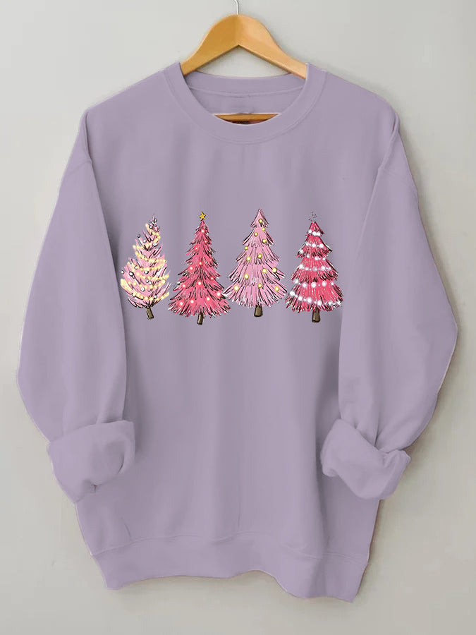 Christmas Tree Pattern Loose Casual Pullover