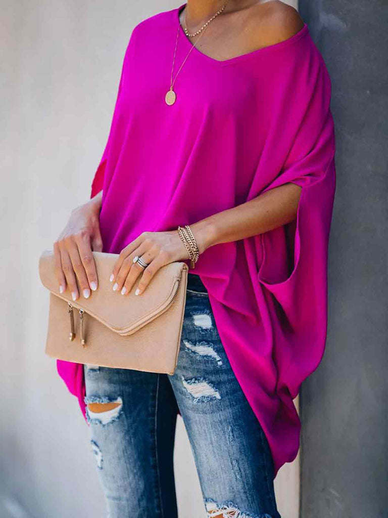 V Neck Oversized Casual Top