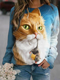 Animal Print Gradient Sweatshirt