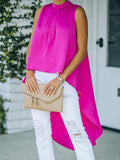 Plain Sleeveless Dip Hem Top