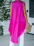 Plain Sleeveless Dip Hem Top