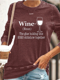 Solid Letter Print Long Sleeve Sweatshirt