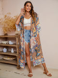 Bohemia Floral Print Long Cover Up