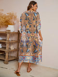 Bohemia Floral Print Long Cover Up
