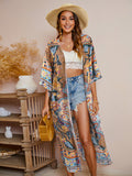 Bohemia Floral Print Long Cover Up