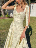 Women's Sling Sleeveless Slit Midi Dress