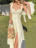 Women's Sling Sleeveless Slit Midi Dress