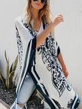 Printed loose casual long blouse