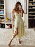 Women's Sling Sleeveless Slit Midi Dress