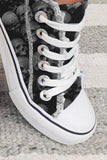 Women's Sneakers Skull Print Lace-up Canvas Sneakers