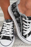 Women's Sneakers Skull Print Lace-up Canvas Sneakers