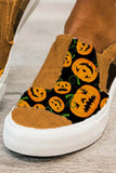 Women's Sneakers Pumpkin Print Canvas Slip On Sneakers