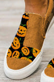 Women's Sneakers Pumpkin Print Canvas Slip On Sneakers