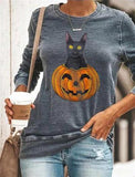 Halloween Pumpkin Cat Sweatshirt