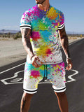 Men's Mulitcolor Short-Sleeved Suit