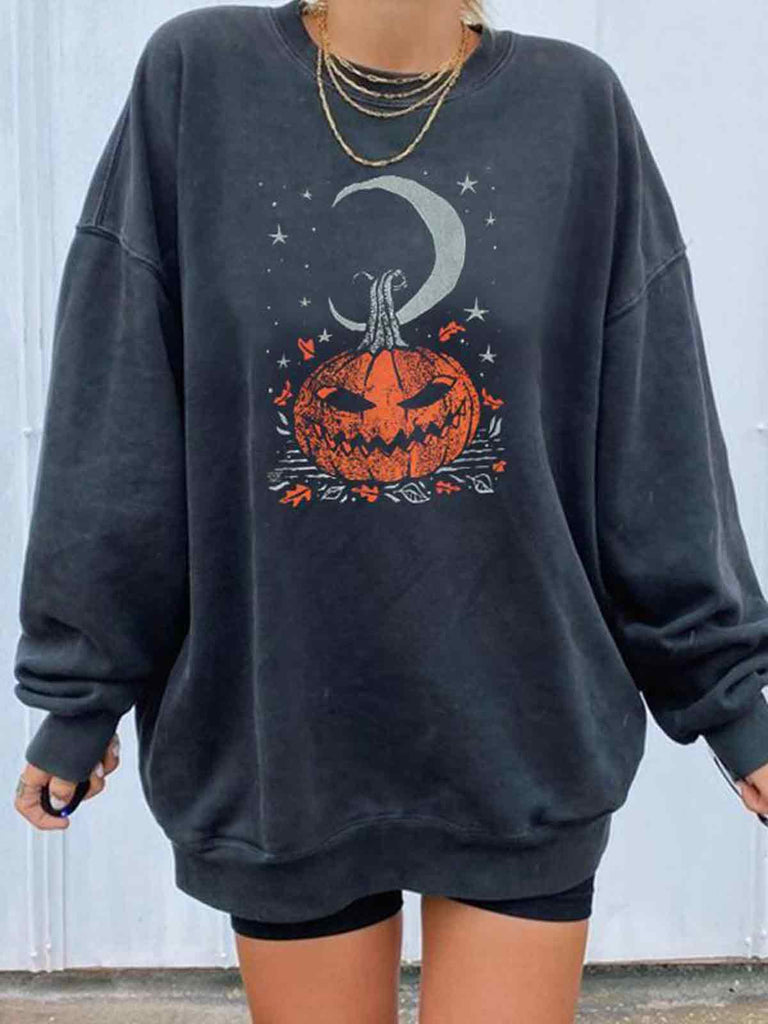 Halloween Pumpkin & Moon Sweatshirt