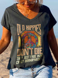 Old Hippies Don't Die Creative Printed Graphic Tees