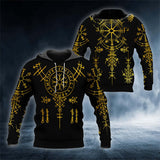 Helm Of Awe Symbol - Viking 3D All Over Printed Hoodie