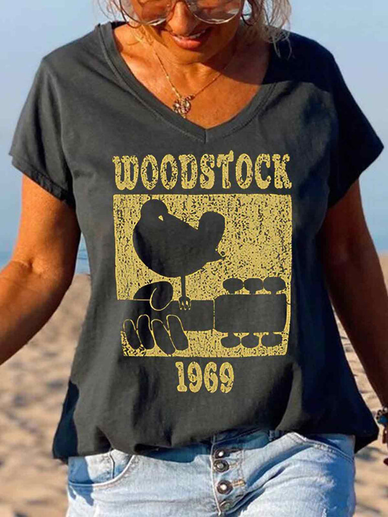Bird And Guitar Music Woodstock Women Tee