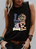 Women's Love Dog America Print Tank Top