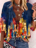 Button Up Graphic Casual Shirt