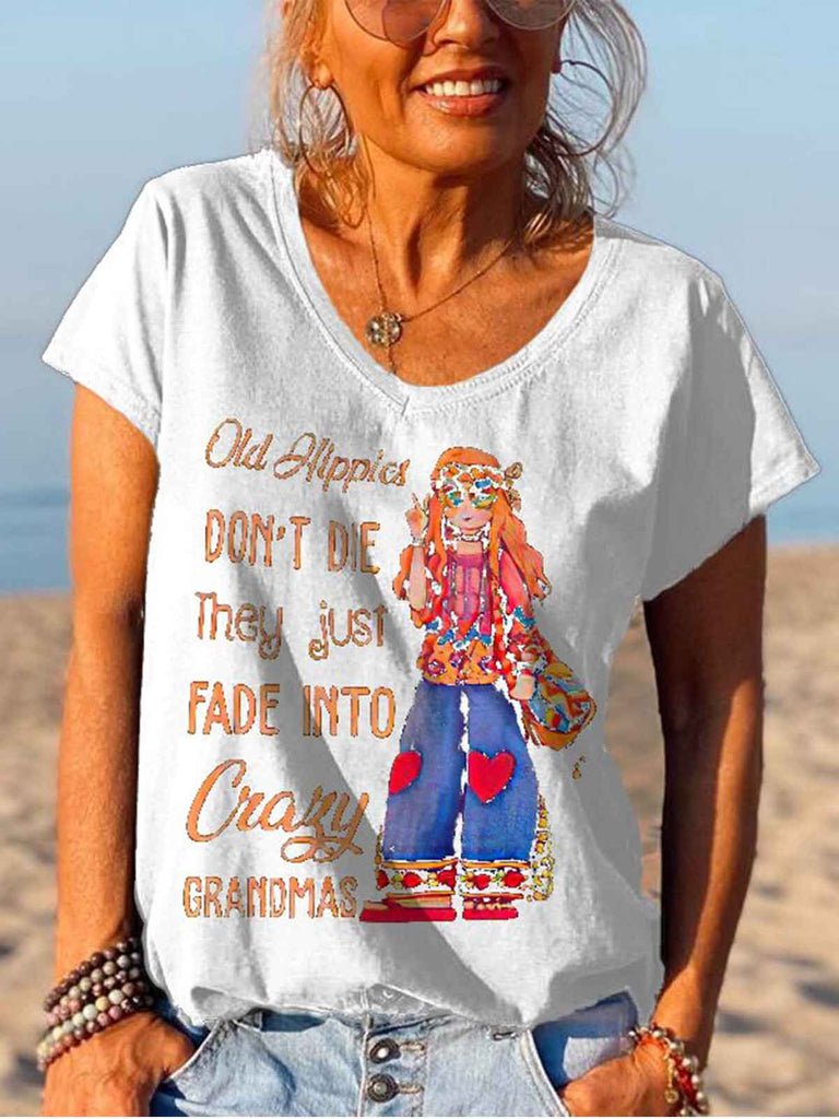 Old Hippies Don't Die Creative Graphic Tees