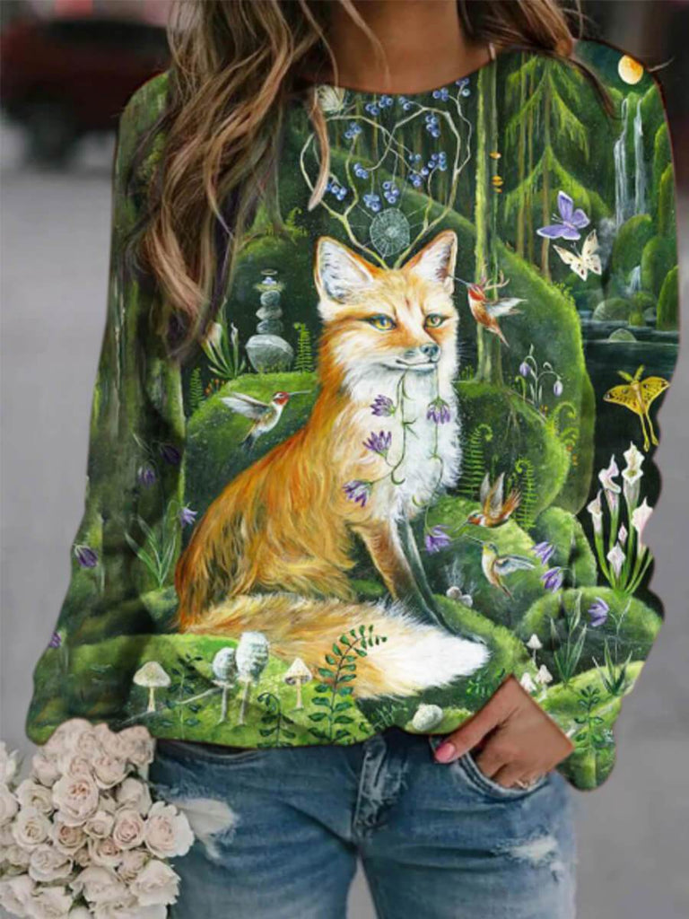 Animal Print Gradient Sweatshirt