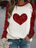 Shiny Heart Raglan Tops