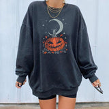 Halloween Pumpkin & Moon Sweatshirt