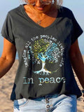 Imagine All The People Living Life Tree Of Life Graphic Tee
