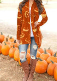 Pumpkin Print Halloween Cardigan