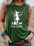 Women's Dog Lady Cotton Tank Top
