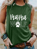 Women's Mama Wolf Cotton Tank Top