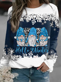Hello Winter Gnome Leopard  Sweatshirt