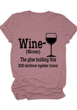 Pink Wine Glass Print Top