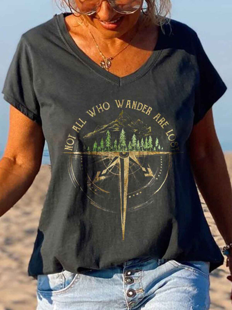 Not All Who Wander Are Lost Scenery Printed Graphic Tees