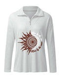 Sun Flower Zipper Sweatshirt
