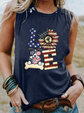 Women's Love Dog America Print Tank Top