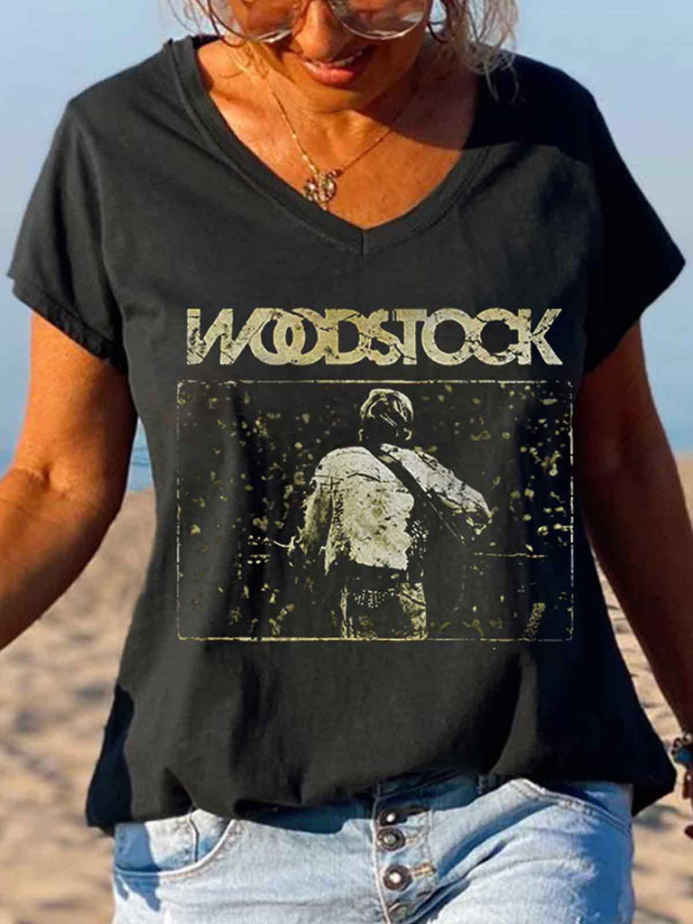 Woodstock Music Performer Printed Graphic Tee