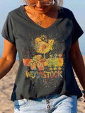 Sand Painting Music Bird Assistant Woodstock Women Tee